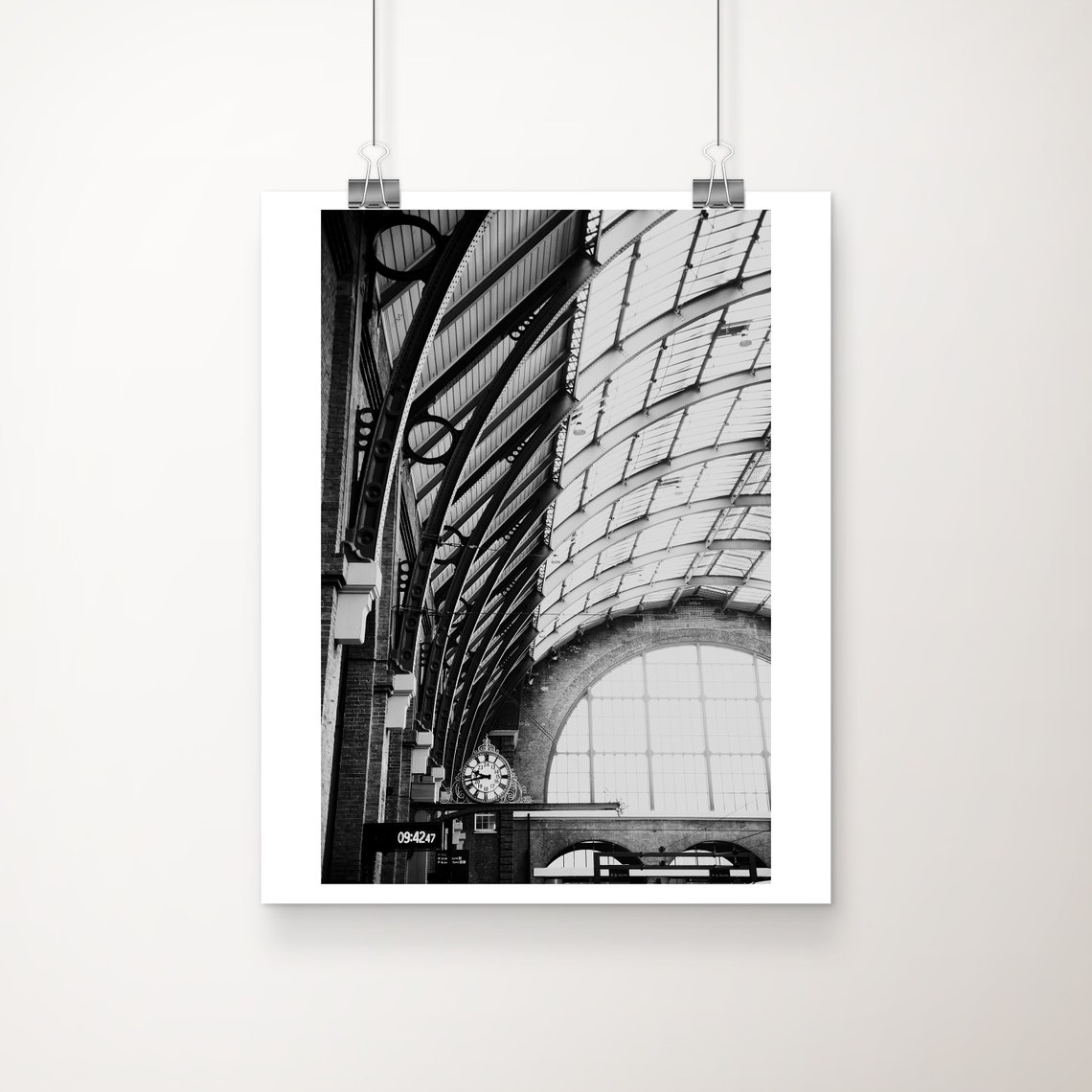Kings Cross Station London Black And White Architecture Poster