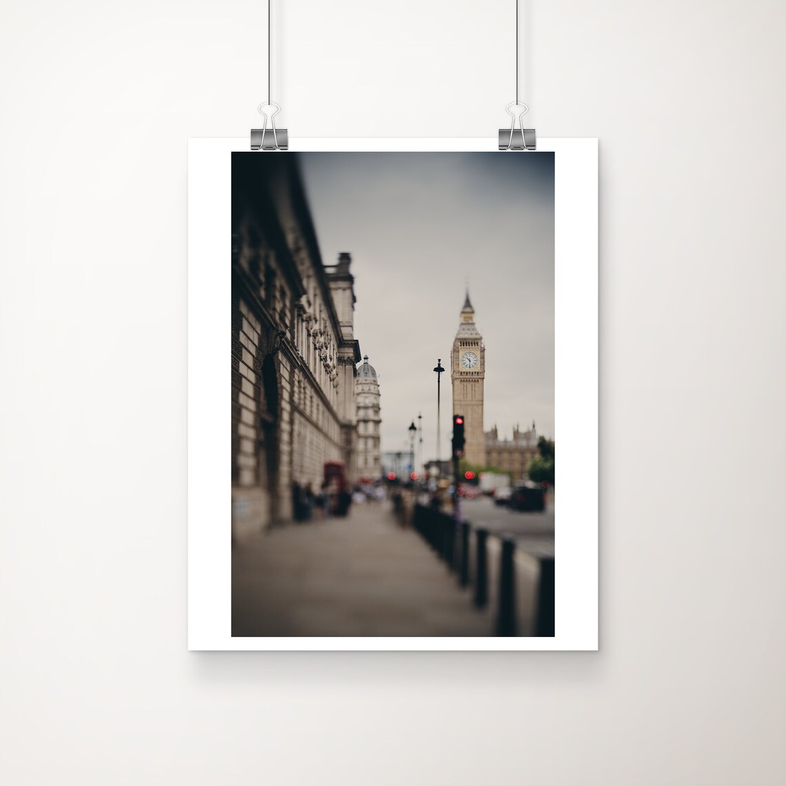 Westminster London Big Ben Street Tilt Shift Photography Poster