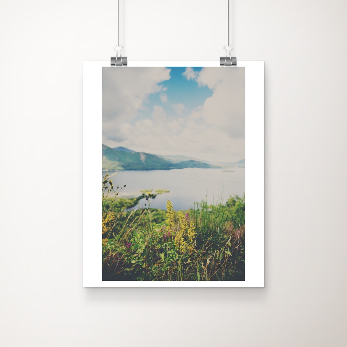 Derwentwater Lake District England Wildflower Lake View Travel Poster