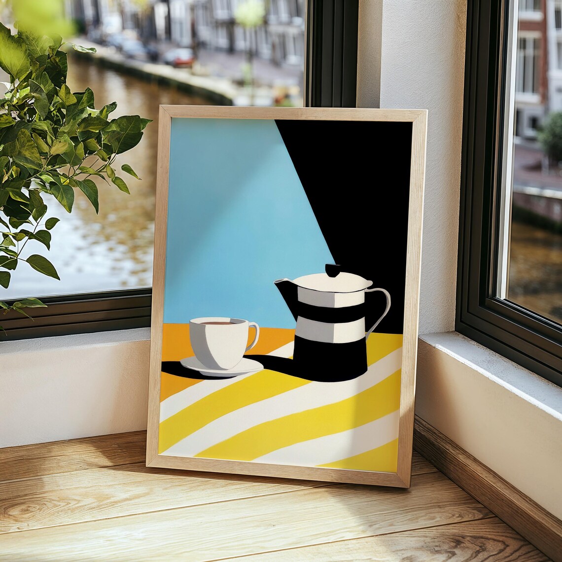 Moka Pot And Coffee Cup Still Life, Kitchen Print - Image 3