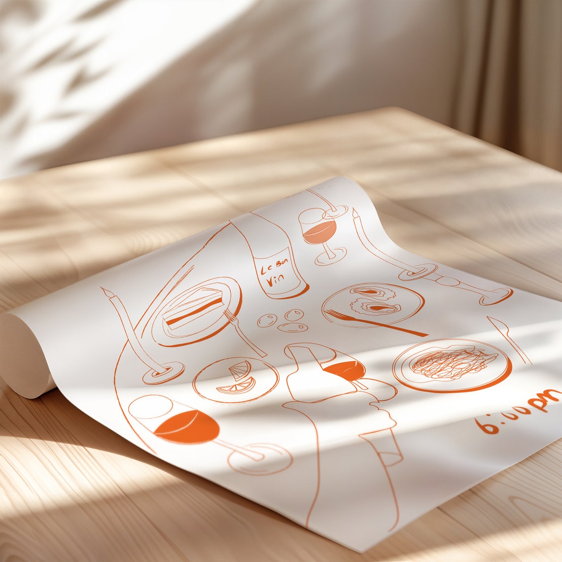 What's For Dinner More Wine More Fun Hand Drawn Kitchen Wall Art - Image 3
