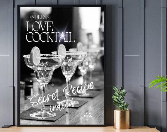 Endless Love Cocktail Black And White Margarita Recipe Poster