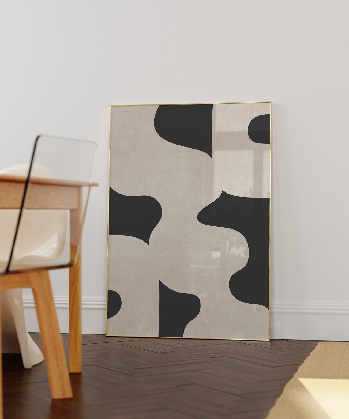 Organic Lines Mid-Century Minimalist Wall Art Print