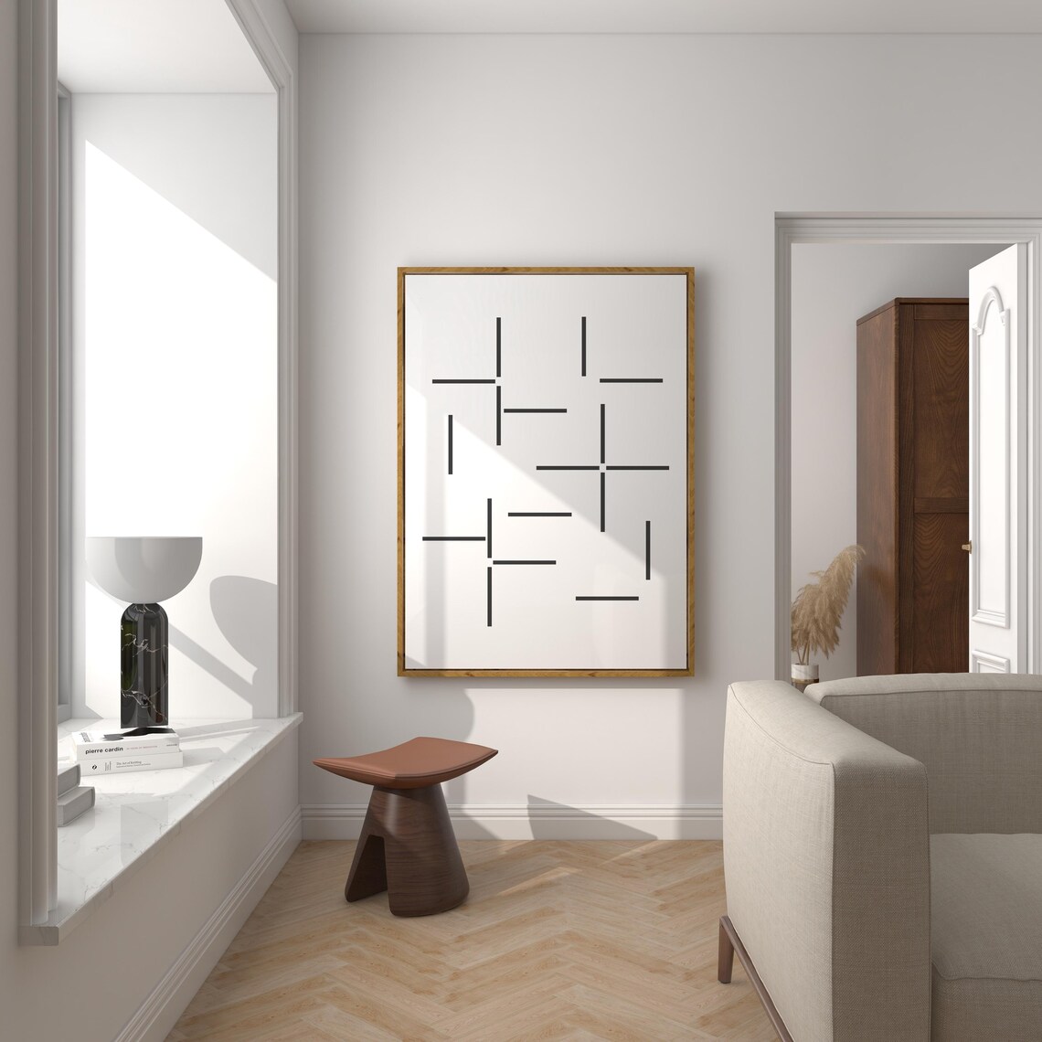 Black And White Line Harmony Minimalist Art Print - Image 3
