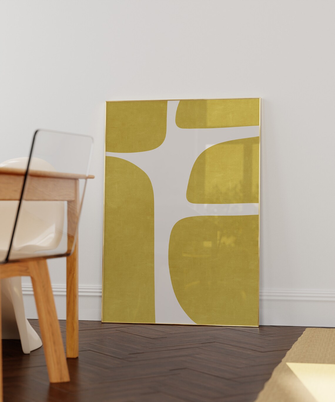 Modern Mustard Beige Mid-Century Poster Print