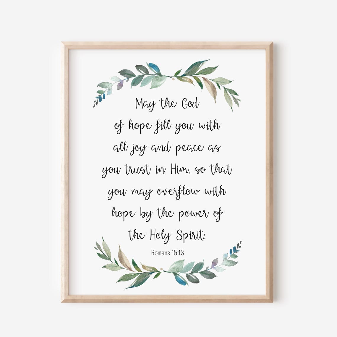 Romans 15:13 God Of Hope Joy And Peace Botanical Scripture Poster