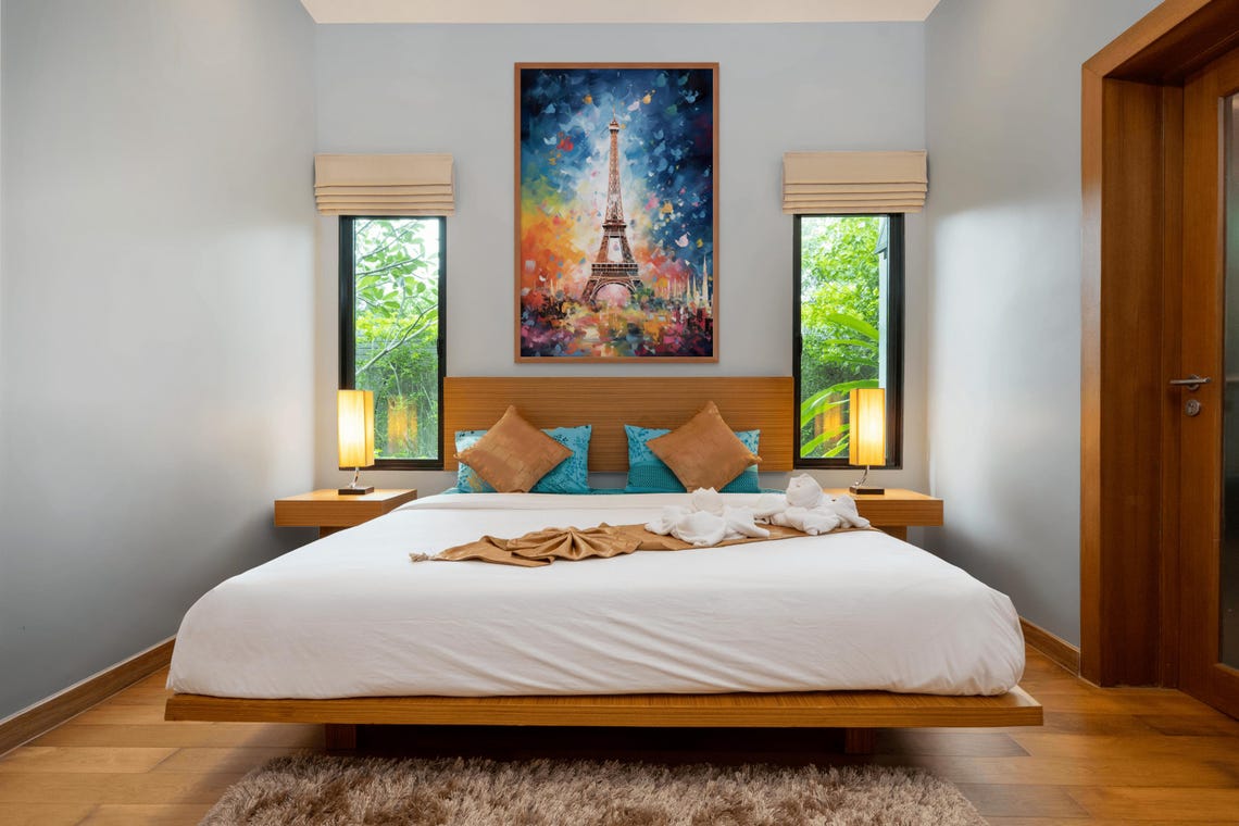 Abstract Eiffel Tower Paris Painting Poster in Bright Modern Colors - Image 4