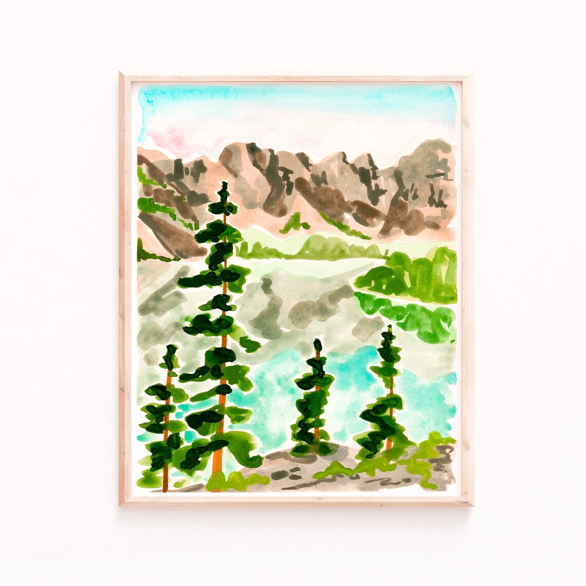 Moraine Lake Watercolor Banff Poster Print - Image 3
