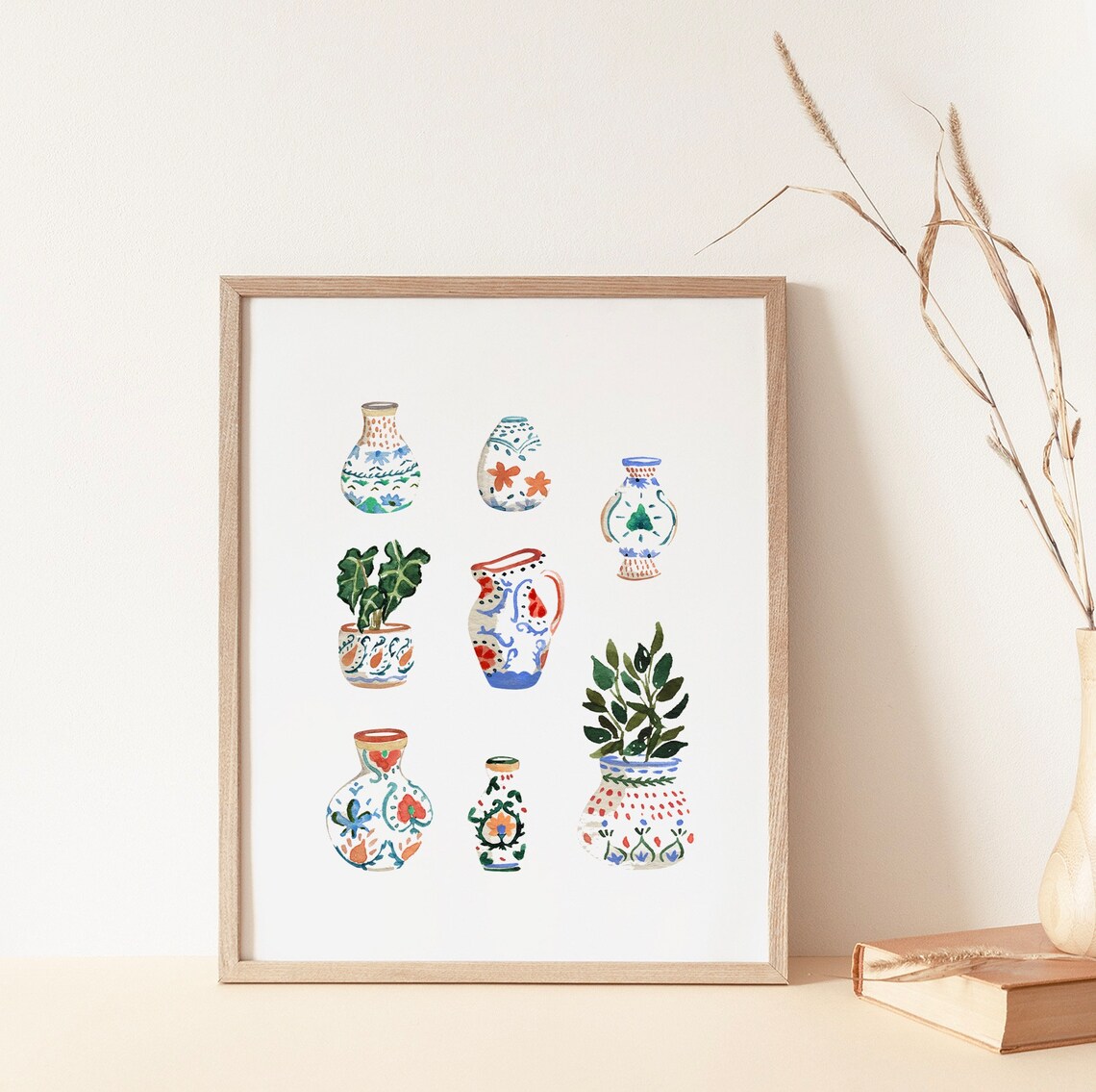 Little Pots Tropical Moroccan Vases Art Print - Image 4