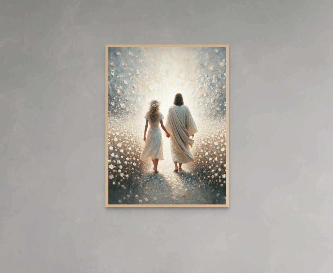 Be With Him Modern Christian Art Jesus And Woman Jesus Art Lds Painting Bible Painting Jesus And Girl Jesus Painting Christ Poster