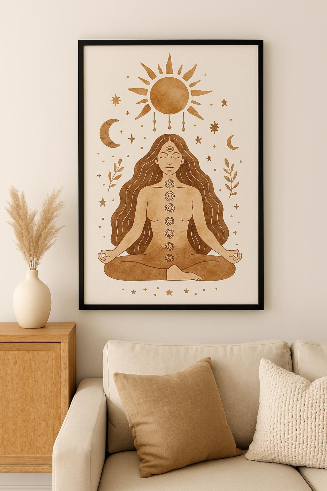 Boho Goddess Chakra Wall Art, Spiritual Yoga Decor - Image 2