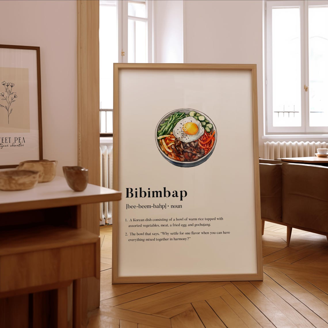 Bibimbap Korean Dish Definition Kitchen Dictionary Art Print