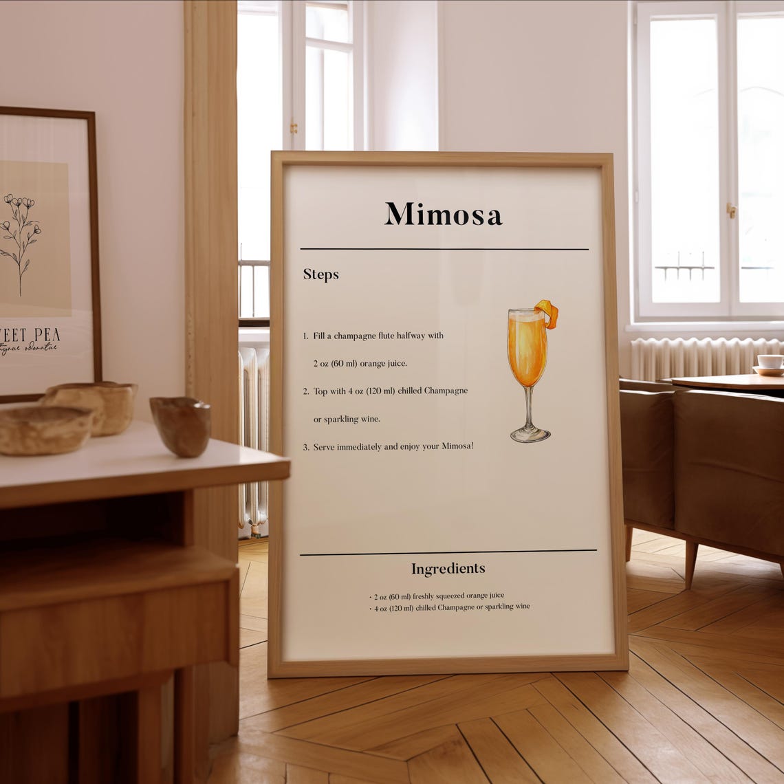 Mimosa Recipe Classic Cocktail Guide with Steps and Ingredients Poster