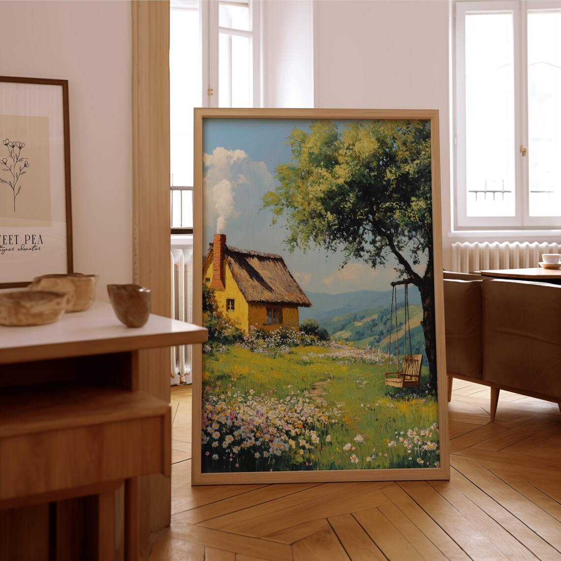 Impressionist Cottage Vintage Oil Painting Art Print