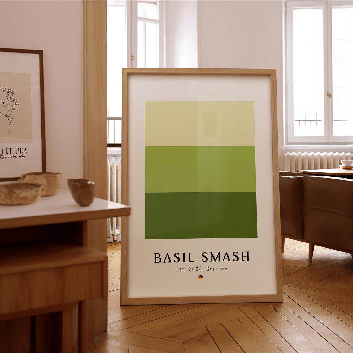 Basil Smash Cocktail Minimalist Poster Print