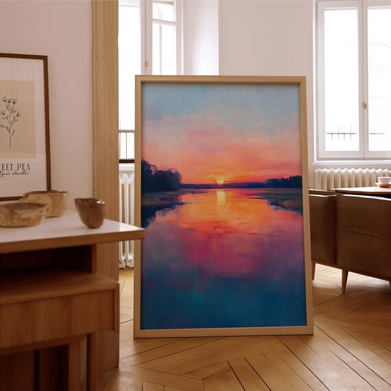 Impressionist Sunset Wall Art Vintage Oil Painting Print Framed Or Unframed Poster Timeless Home Office Dcor