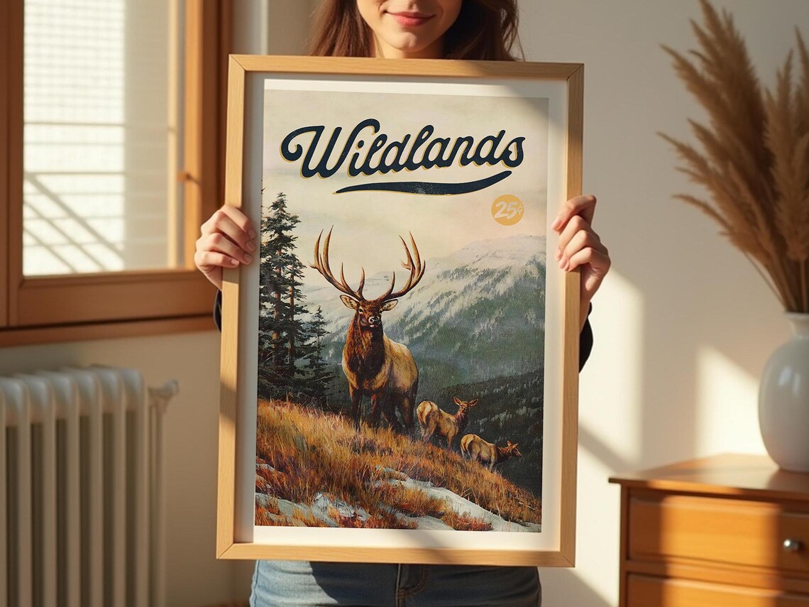Deer Hunting Retro Art Print, Hunting Wall Decor - Image 2