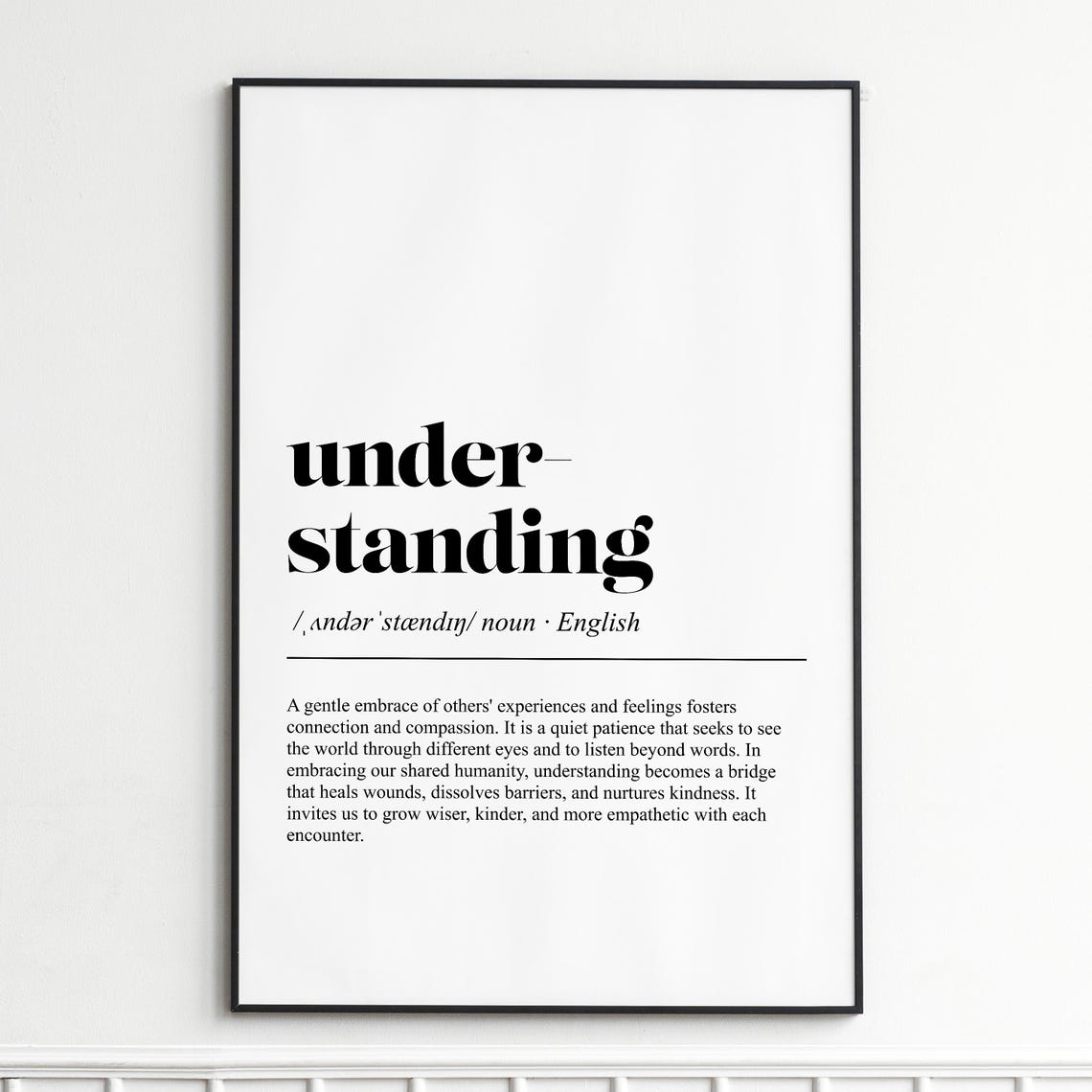 Understanding Inspirational Dictionary Definition Typography Poster