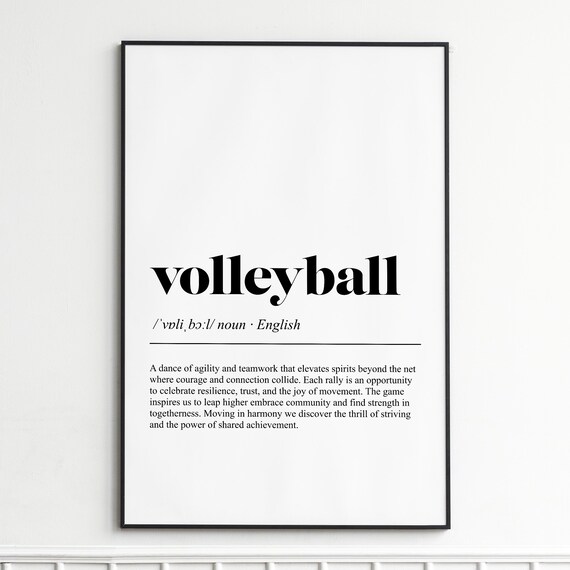 Volleyball Definition Poster Dictionary Style Modern Typography