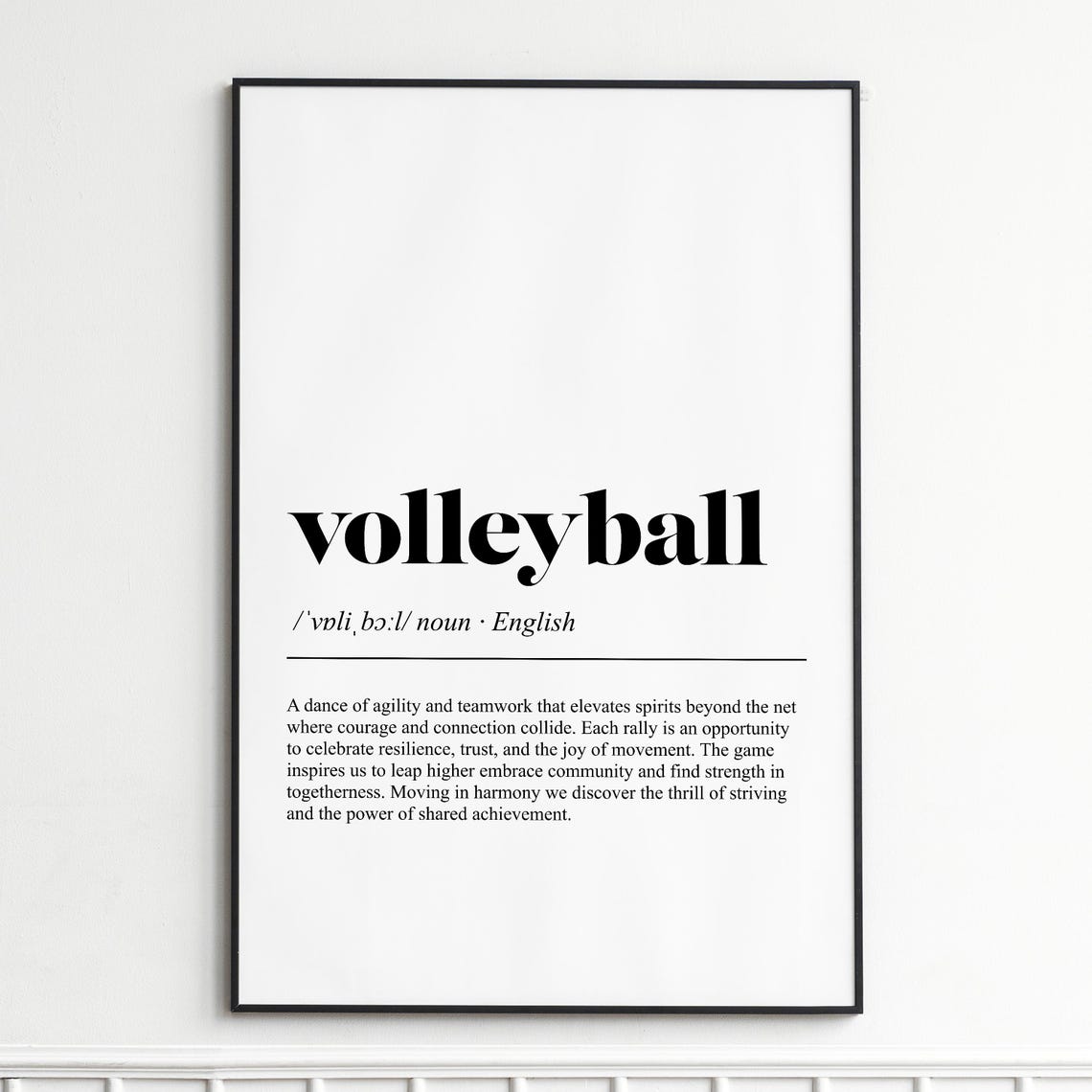Volleyball Definition Poster Dictionary Style Modern Typography