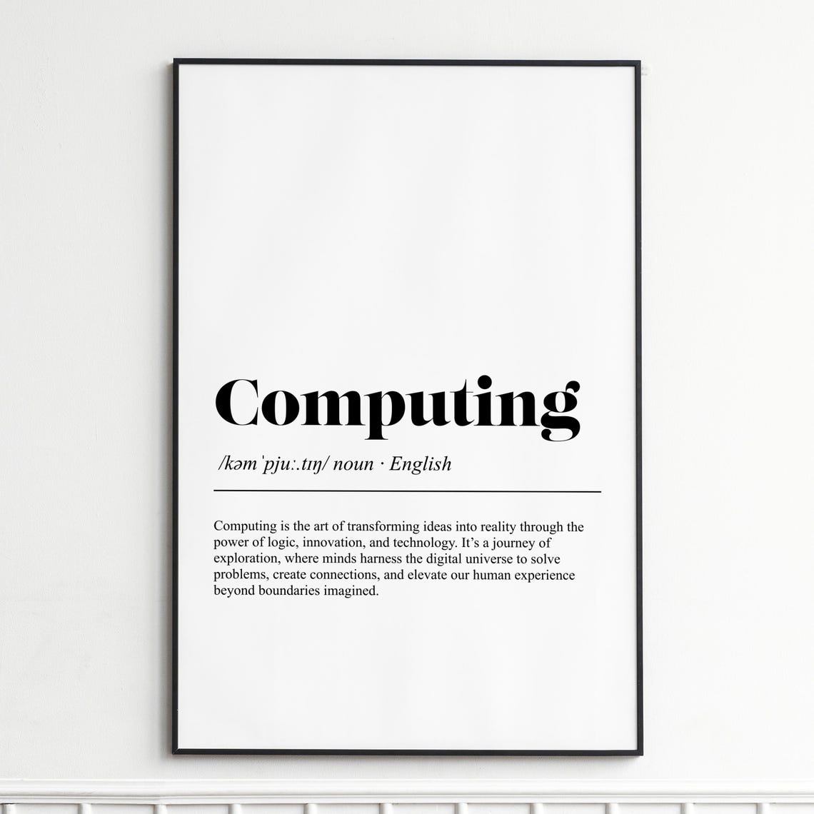 Computing Definition Digital Tech Word Art Typography Poster