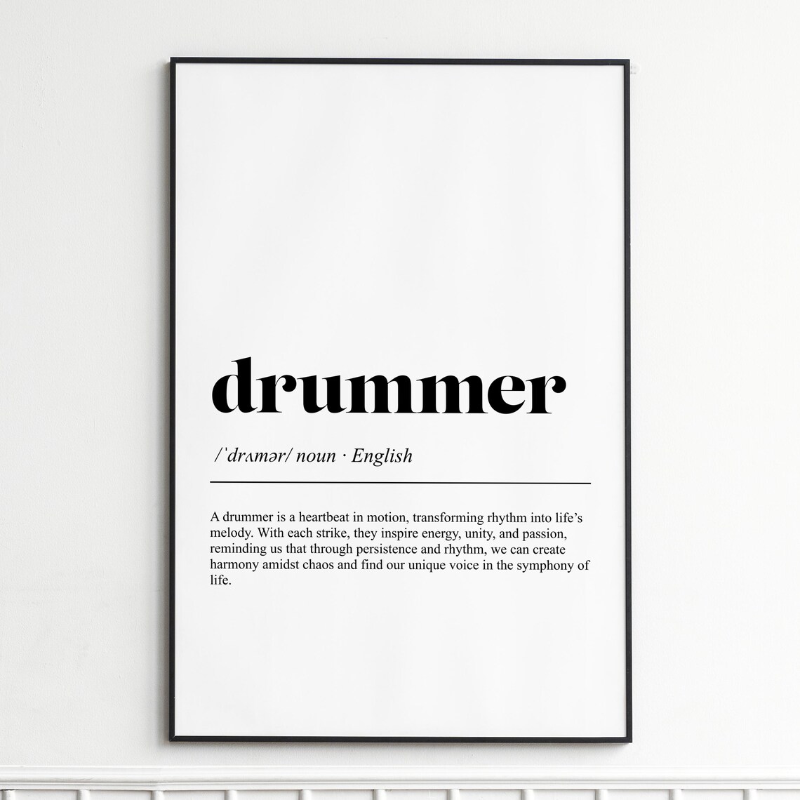 Drummer Definition Musician Rhythm Word Art Typography Poster