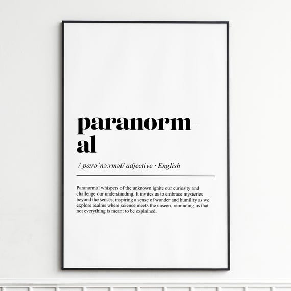 Paranormal Definition Print Mystical Dictionary Wall Art Gothic Typography Poster Home Decor