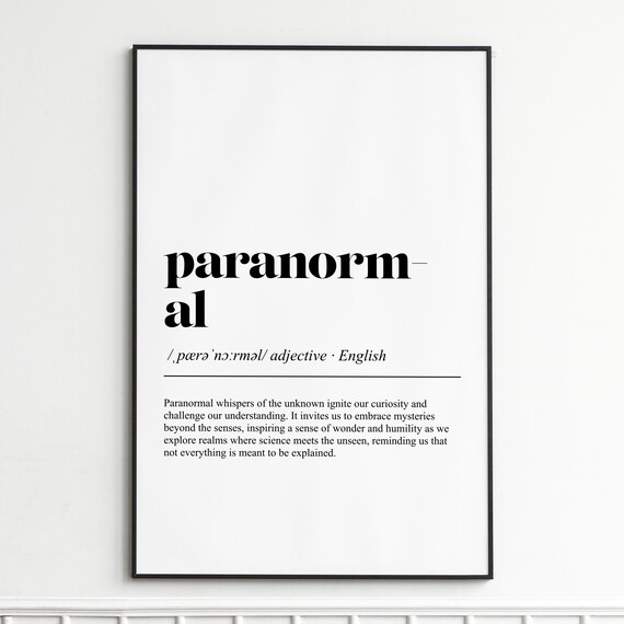 Paranormal Dictionary Definition Gothic Typography Mystery Wall Poster