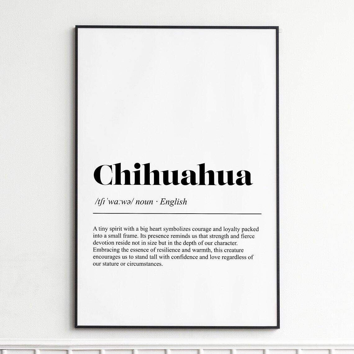 Chihuahua Definition Poster Modern Dictionary Typography Dog Art