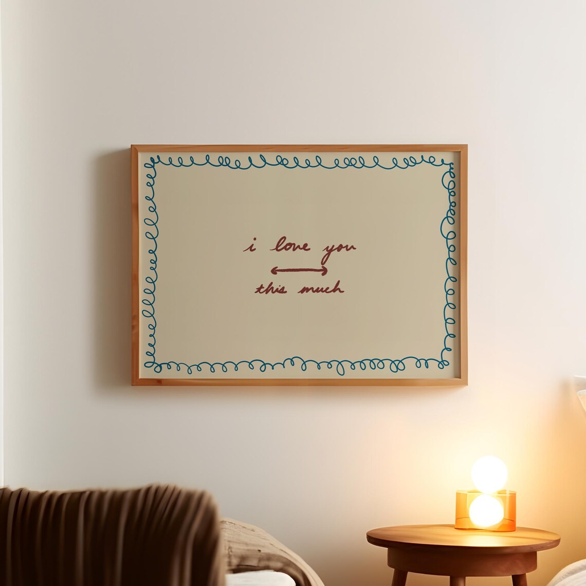 I Love You This Much Quote, Love Art Print