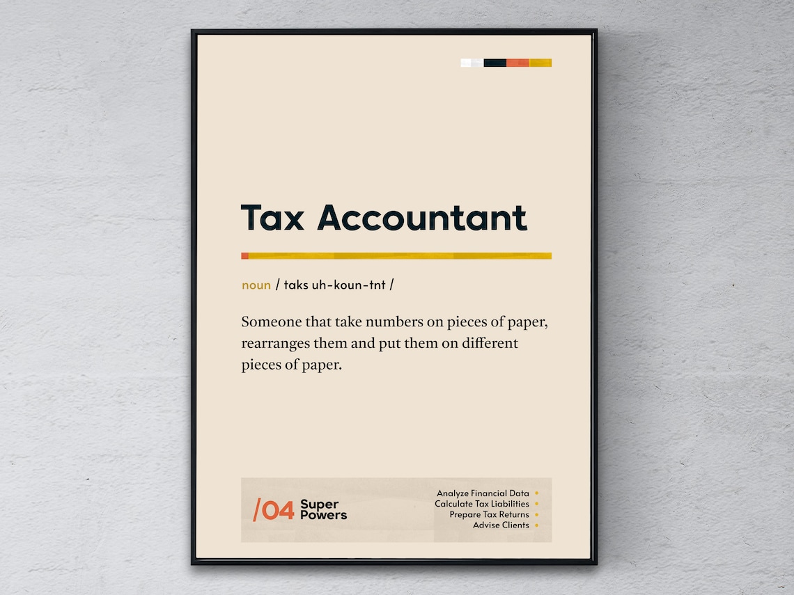 Tax Accountant Definition Funny Office Art Print
