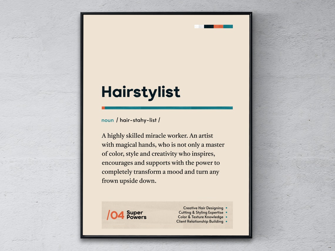 Hairstylist Funny Definition Salon Coworker Graduation Gift Poster
