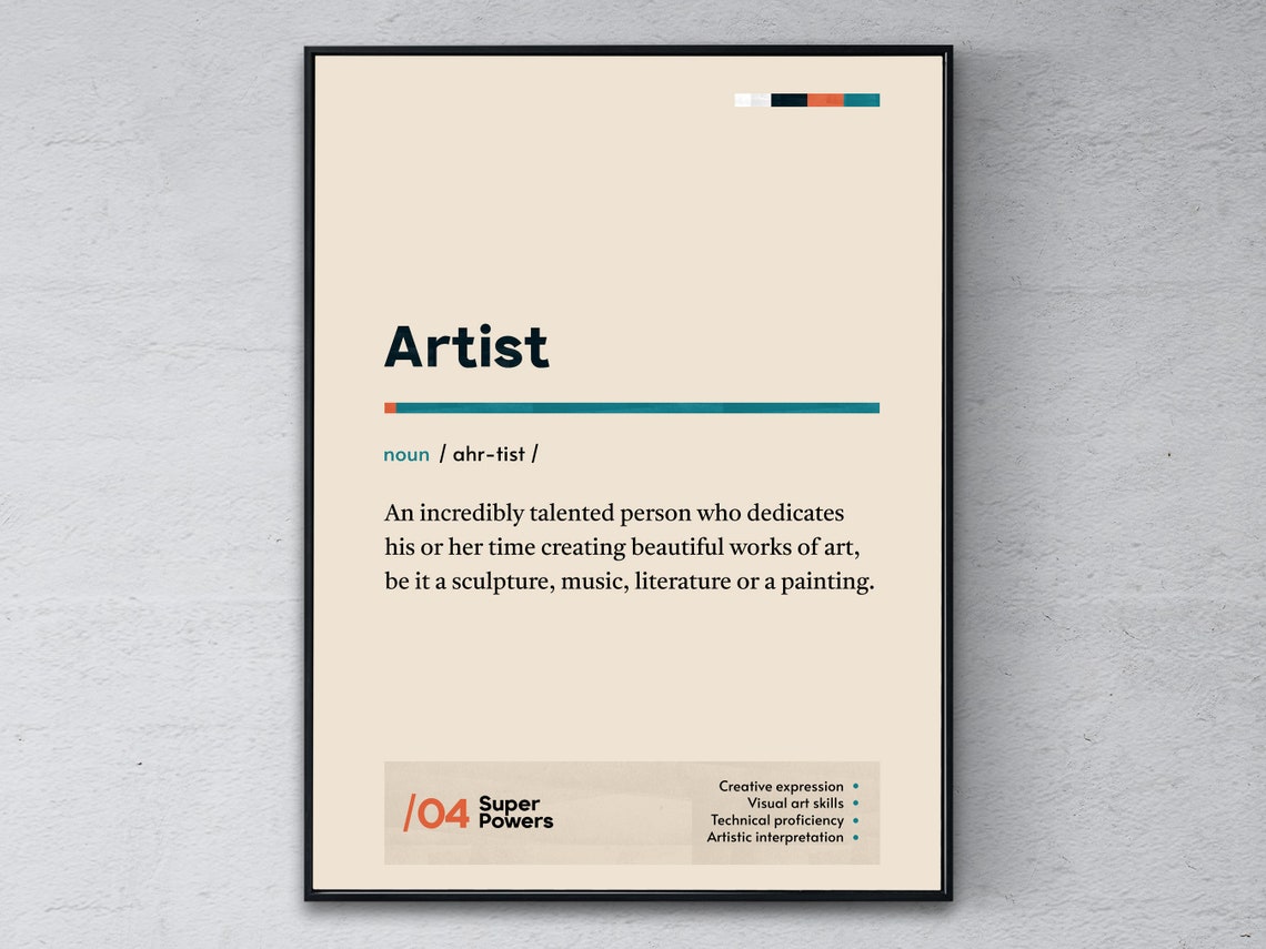 Artist Dictionary Definition Poster Funny Painter Graduation Gift