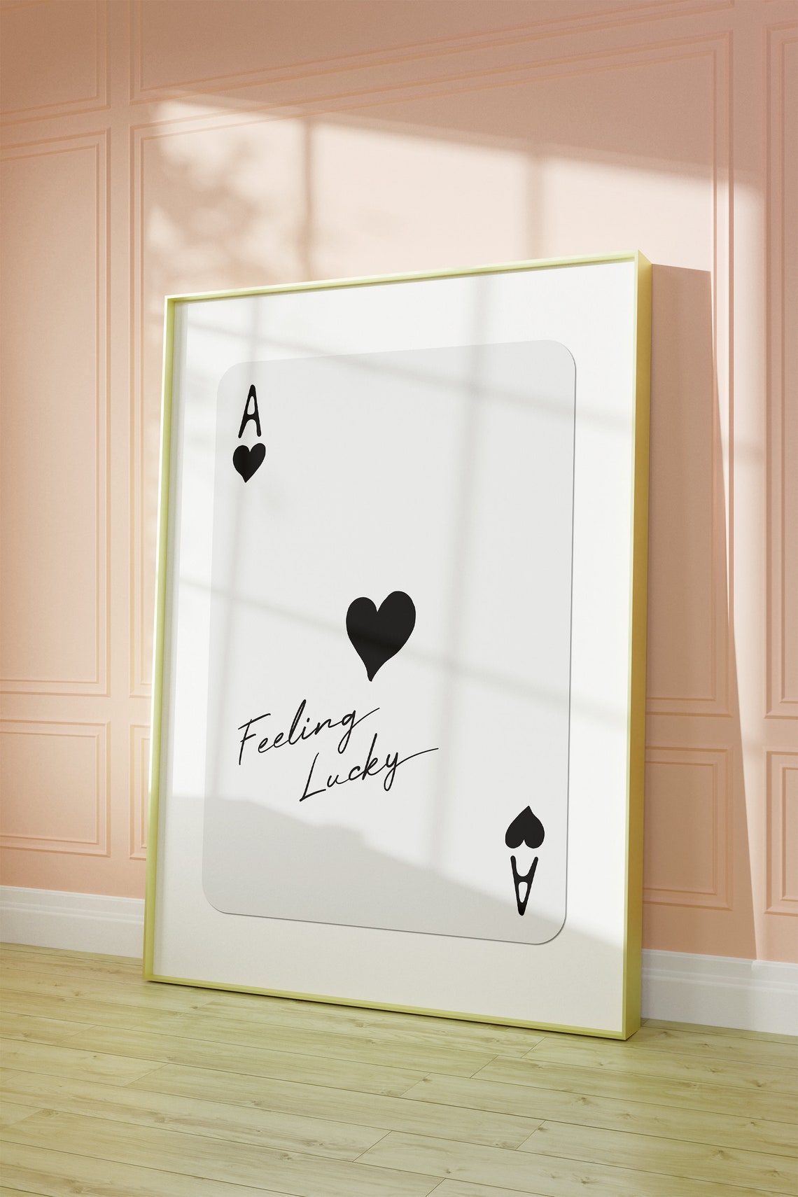 Feeling Lucky Ace Of Hearts Black Playing Card Trendy Poster