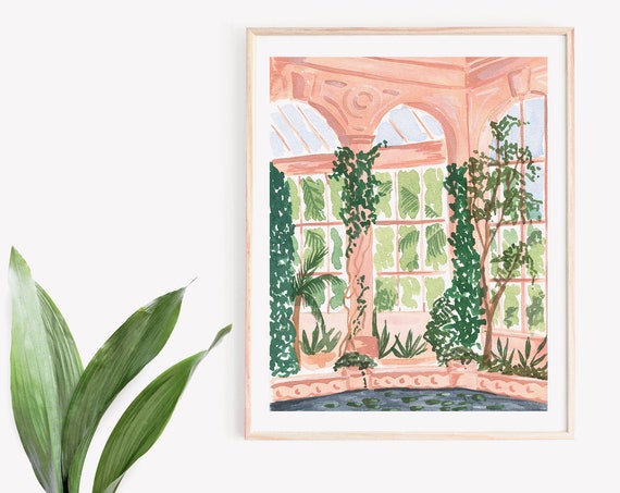 Peaceful Botanical Garden Art Print, Sabina Fenn