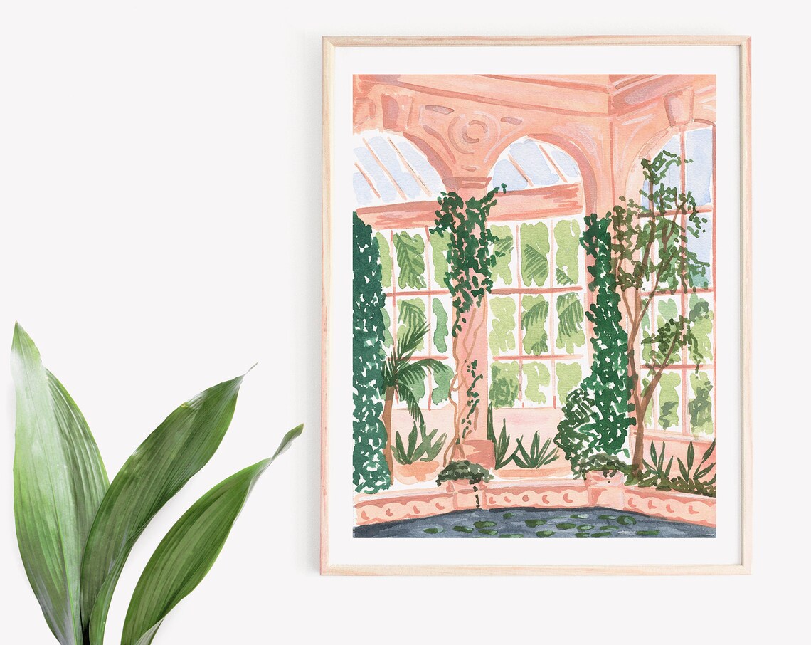 Peaceful Botanical Garden Art Print, Sabina Fenn