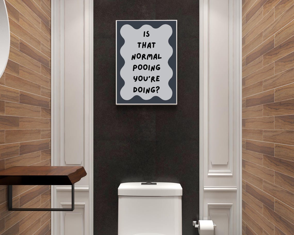 Funny Bathroom Toilet Wall Art, Quirky Restroom Sign - Image 3