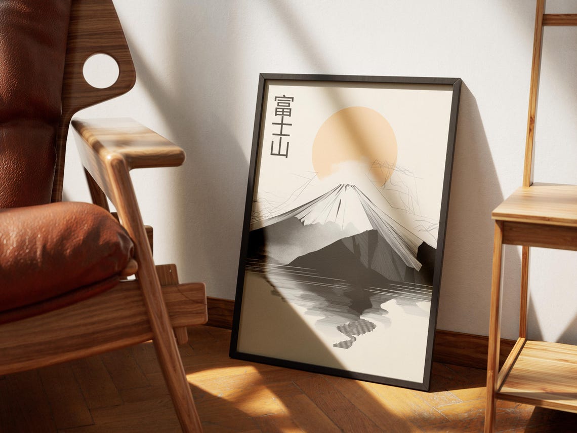 Mount Fuji Japanese Minimalist Poster, Zen Landscape - Image 3