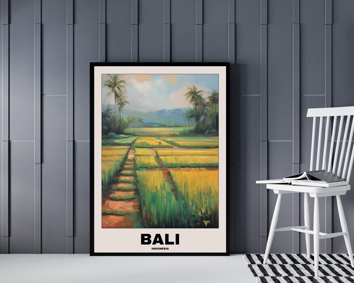 Bali Travel Poster, Scenic Balinese City Painting - Image 4