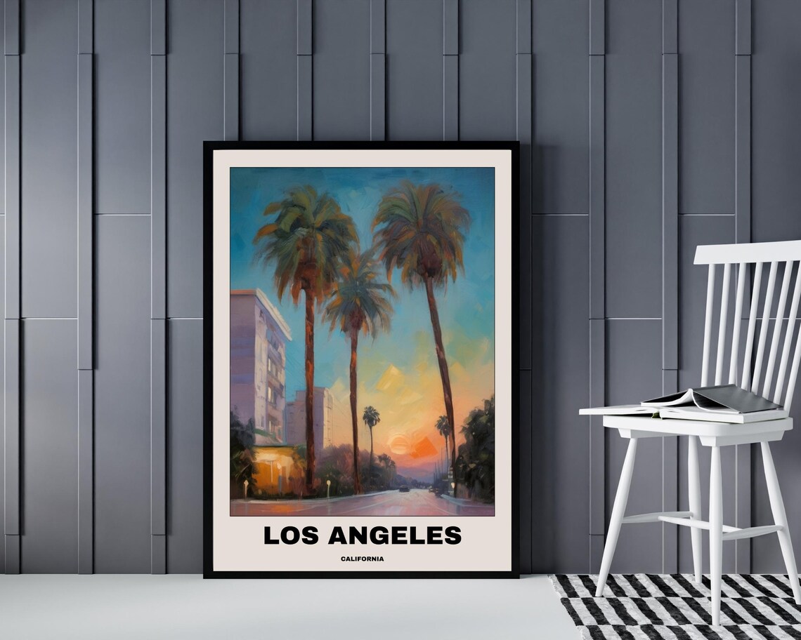 Los Angeles Poster, Minimalist California Sunset Painting - Image 4