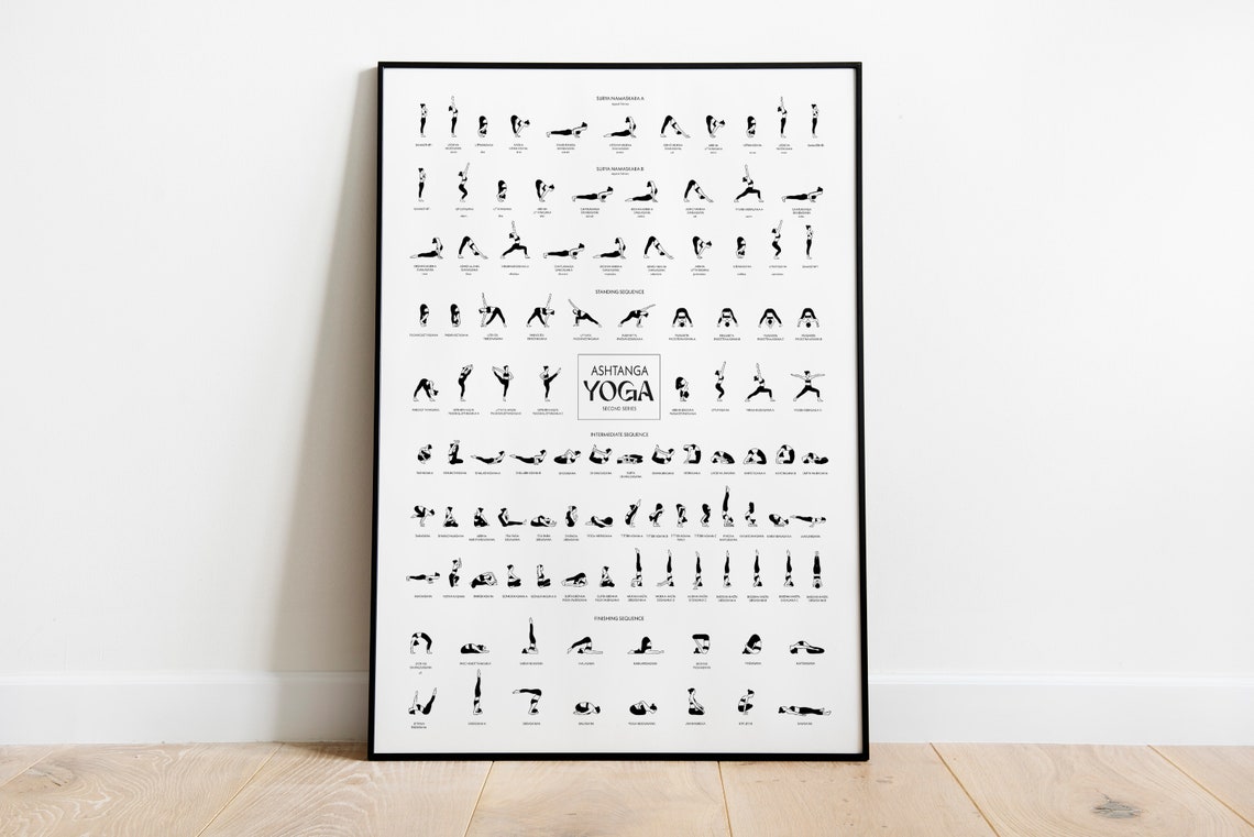 Ashtanga Second Series Yoga Poster Yoga Poses Poster Yoga Poster Yoga Wall Art Yoga Print Gift For Yoga Lover Yoga Teacher Yoga Gift
