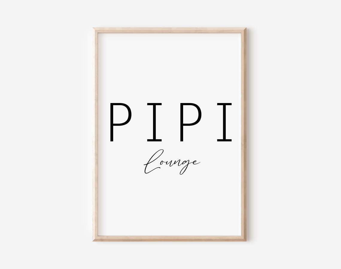 Pipi Lounge Cheeky Minimalist Bathroom Typography Humor Wall Art - Image 3