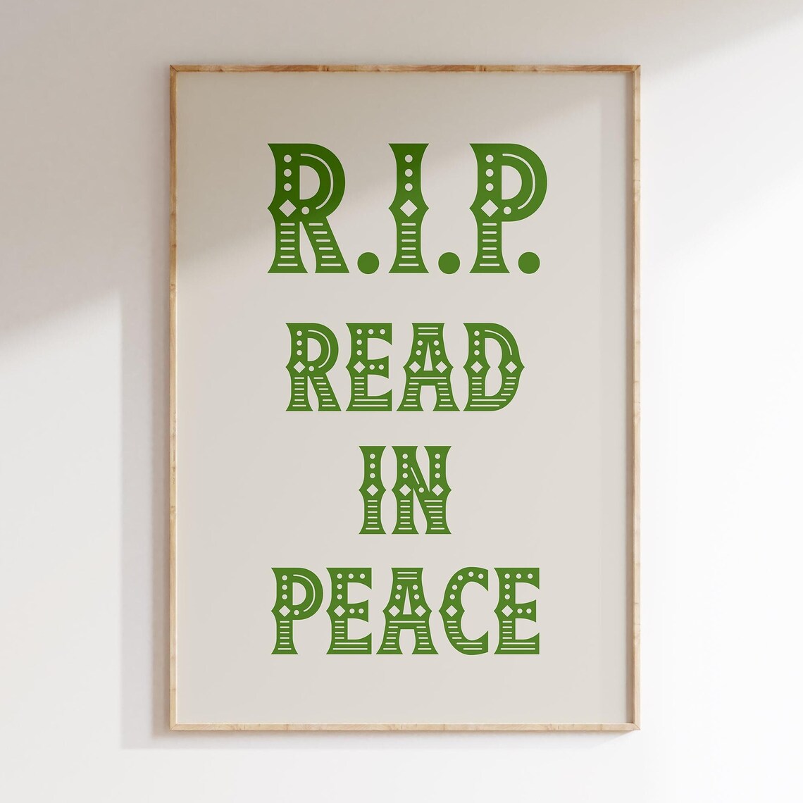 Read In Peace Typography Book Art, Western Font