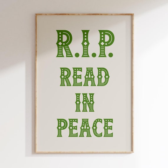 Read In Peace Typography Book Art, Western Font