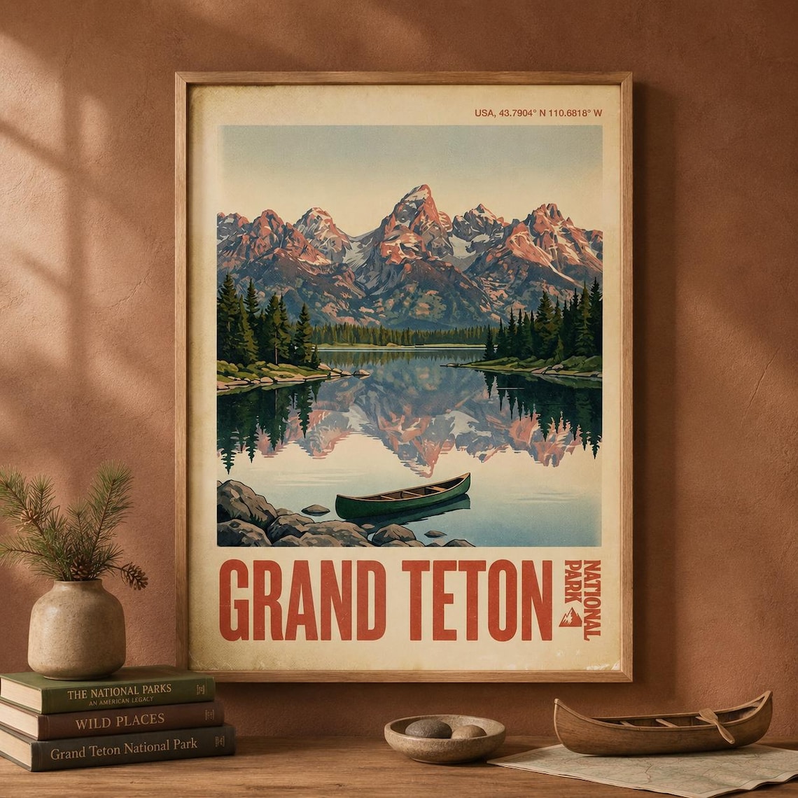 Grand Teton National Park Mountain Lake Poster