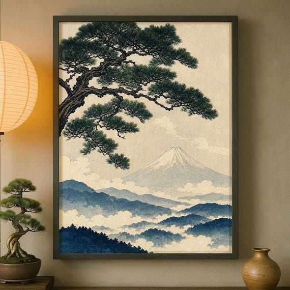 Mount Fuji Japanese Landscape Print