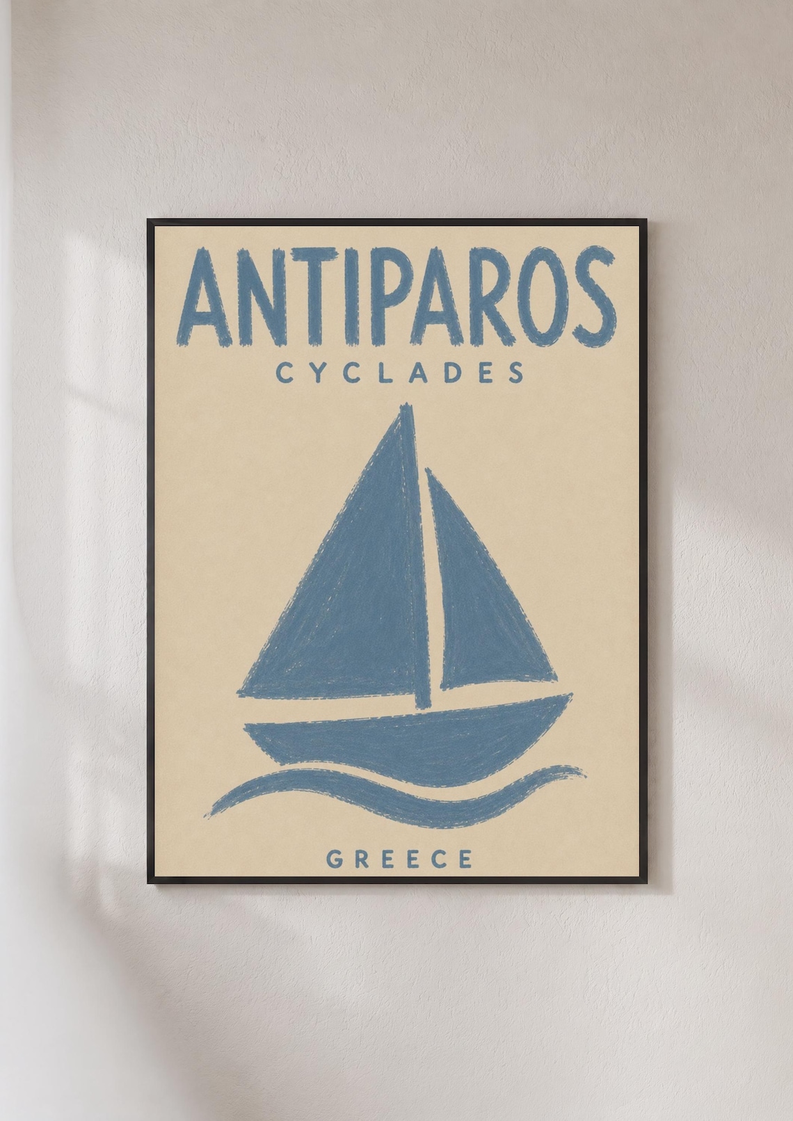 Antiparos Greece Retro Travel Poster