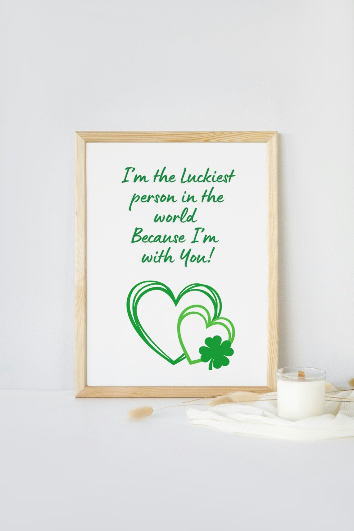 I Am The Luckiest Person In The World Love Quote Hearts Wall Poster - Image 3