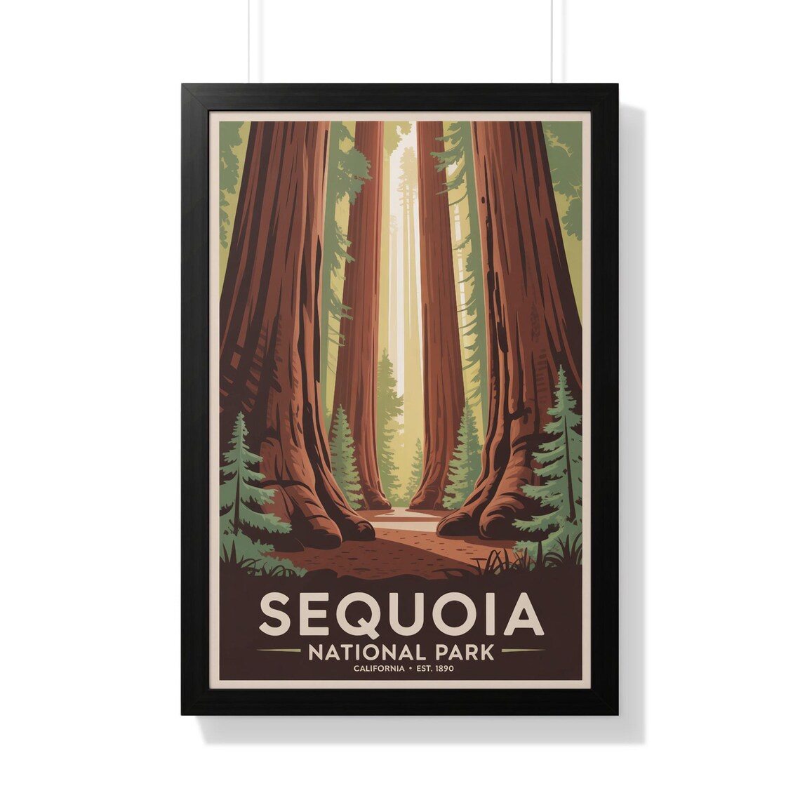 Sequoia National Park Giant Redwoods California Retro Poster