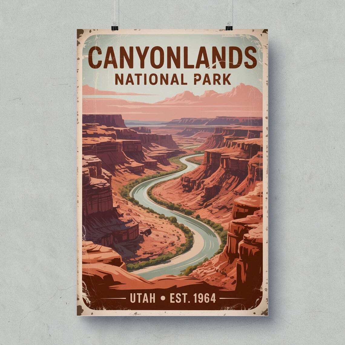 Canyonlands National Park Utah Winding River Red Canyon Poster